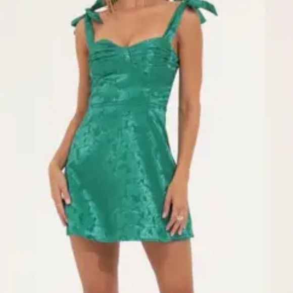 Women’s Lucy in the sky Neila green w/ floral print sleeveless dress Small - Picture 1 of 6